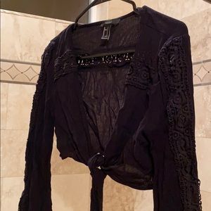 Forever 21 Swimsuit Cover Tie-Front Top